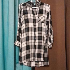 Old Navy Small Black And White Plaid Dress